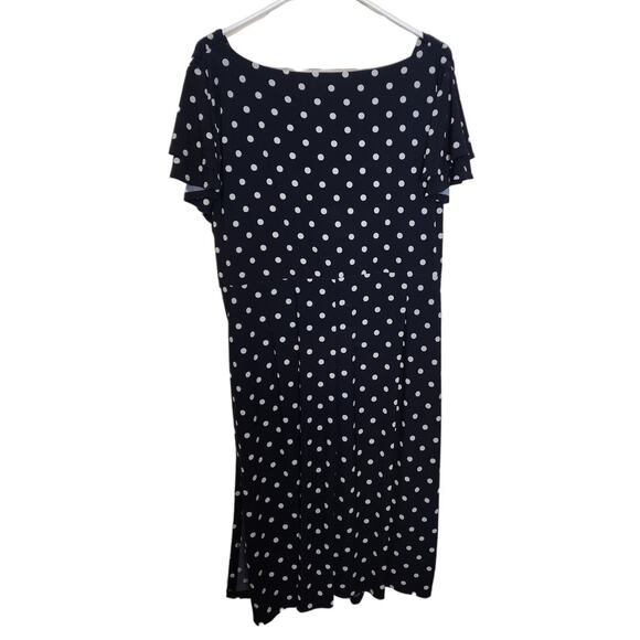 Lauren Ralph Lauren Polka Dot Faux Wrap Dress, 20W - Picture 5 of 8